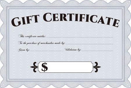 Retro Gift Certificate. Lovely design. Printer friendly. Vector illustration.
