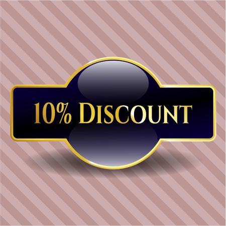 10% Discount gold emblem or badge