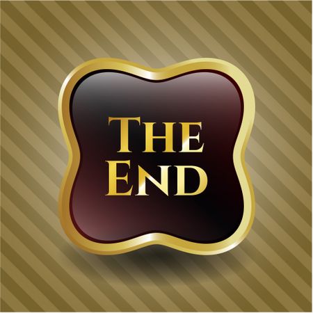 The End gold shiny badge