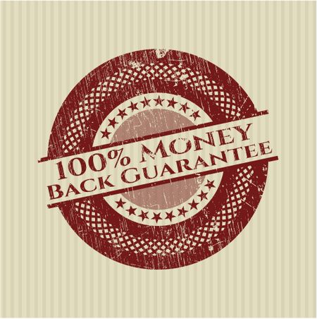 100% Money Back Guarantee rubber stamp