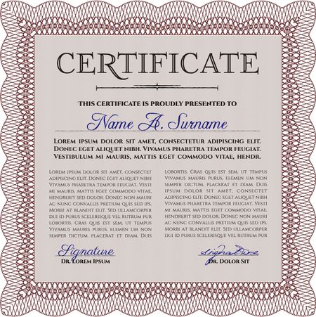 Certificate template. Good design. Detailed.Easy to print. 