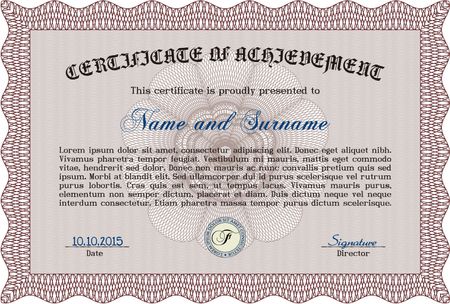Certificate or diploma template. Vector pattern that is used in currency and diplomas.Complex background. Modern design. 