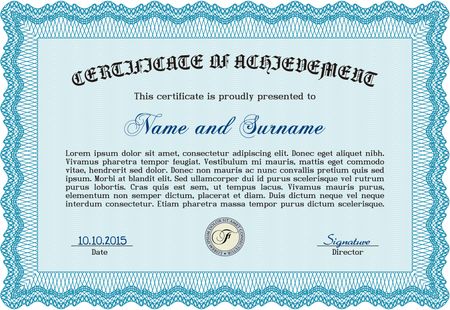 Certificate template. With complex background. Vector certificate template.Lovely design. 