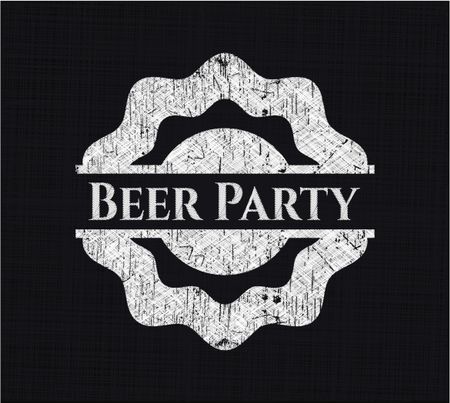 Beer Party chalk emblem written on a blackboard