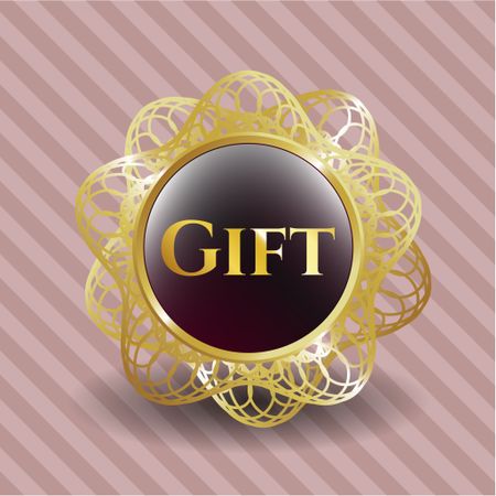 Gift gold badge or emblem