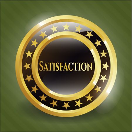 Satisfaction gold badge or emblem
