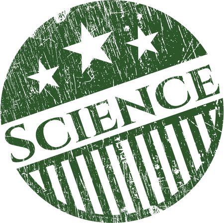 Science grunge stamp