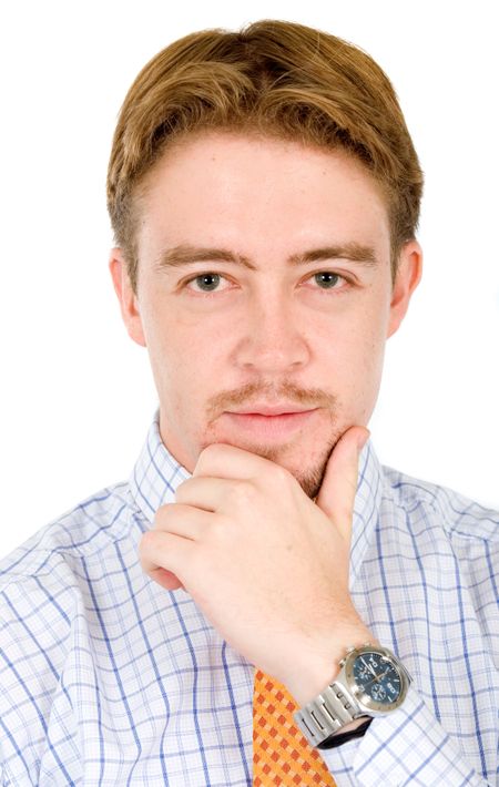 confident business man portrait - isolated over a white background