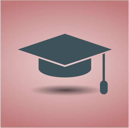 Graduation cap vector icon