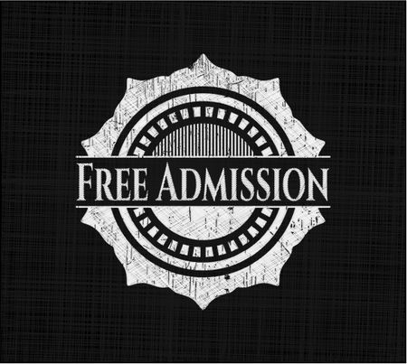 Free Admission chalkboard emblem written on a blackboard