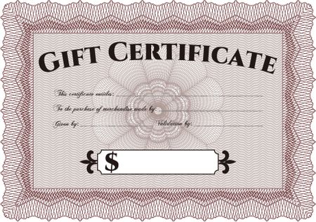 Retro Gift Certificate. Artistry design. Vector illustration.With complex background. 