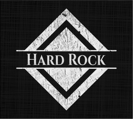 Hard Rock chalk emblem written on a blackboard