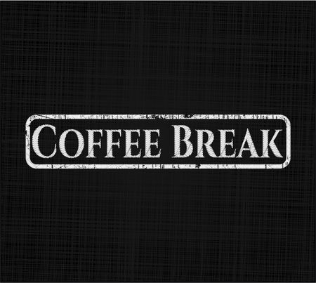 Coffee Break chalkboard emblem written on a blackboard