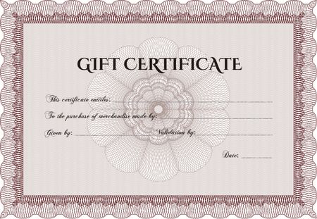 Vector Gift Certificate. Detailed.Complex background. Retro design. 