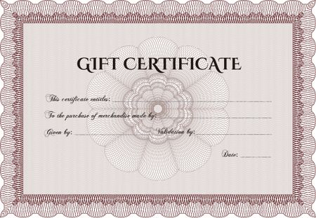 Vector Gift Certificate. Detailed.Complex background. Retro design.