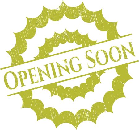 Opening Soon rubber stamp