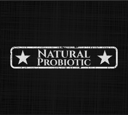 Natural Probiotic chalkboard emblem on black board