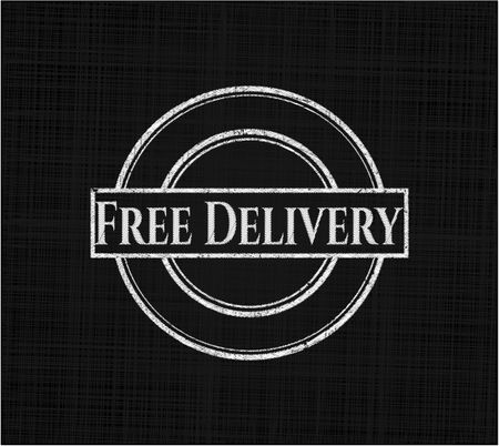 Free Delivery written with chalkboard texture