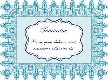 Vintage invitation. Lovely design. Border, frame.Easy to print. 