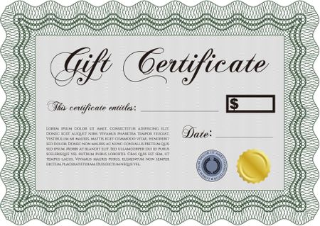 Vector Gift Certificate. Detailed.With linear background. Excellent design. 