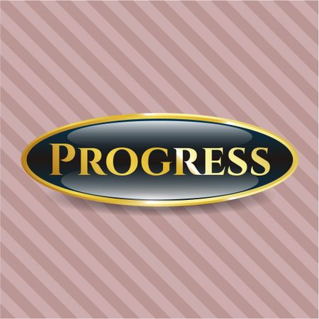 Progress golden emblem or badge