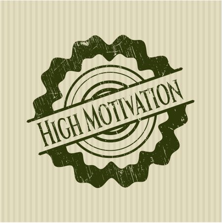High Motivation rubber stamp with grunge texture