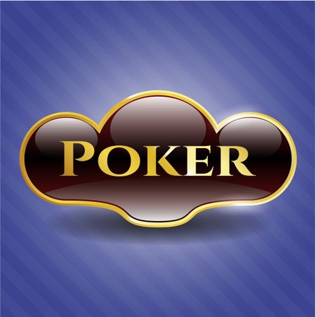 Poker golden emblem or badge