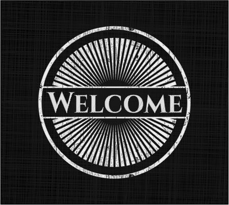 Welcome with chalkboard texture
