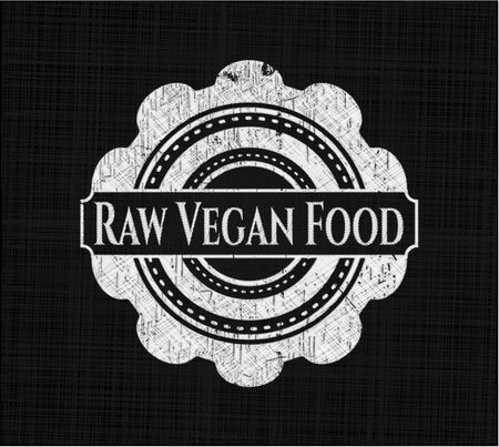 Raw Vegan Food on blackboard