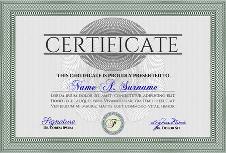 Diploma. Good design. With background. Vector pattern that is used in currency and diplomas.