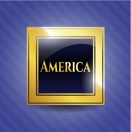 America gold badge or emblem