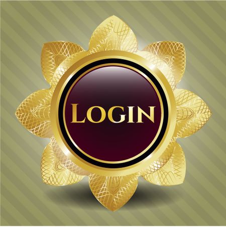 Login gold badge or emblem