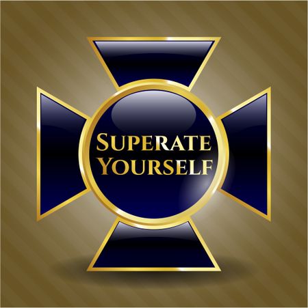 Superate Yourself gold shiny emblem
