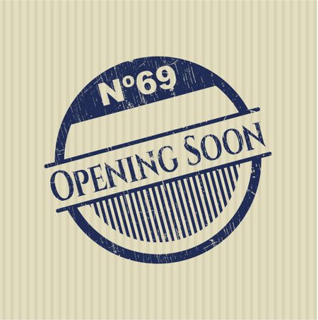 Opening Soon rubber grunge texture seal