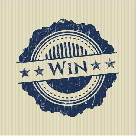 Win rubber stamp with grunge texture