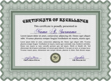 Diploma or certificate template. Vector certificate template.Excellent design. With quality background. 