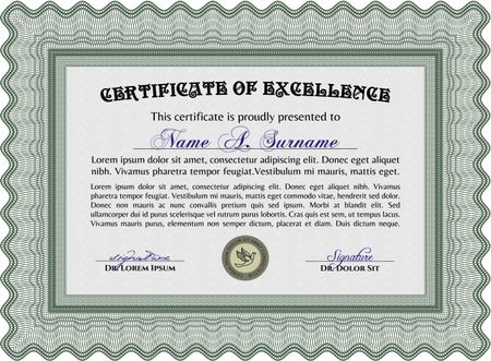 Diploma or certificate template. Vector certificate template.Excellent design. With quality background.