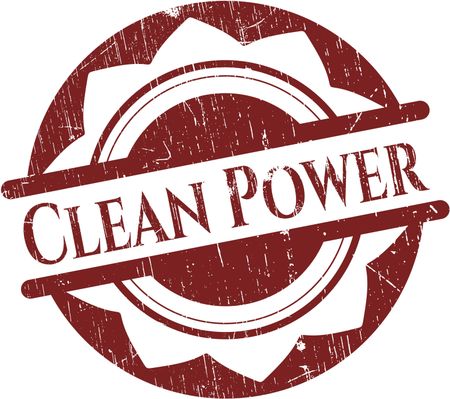 Clean Power rubber stamp with grunge texture