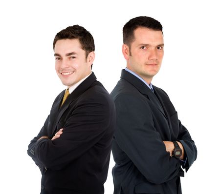 Male business partners isolated over white background