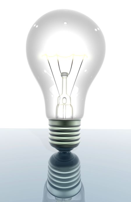 light bulb in 3d - isolated over a white background