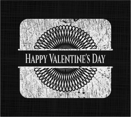 Happy Valentine's Day chalk emblem