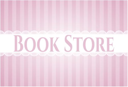 Book Store retro style card, banner or poster