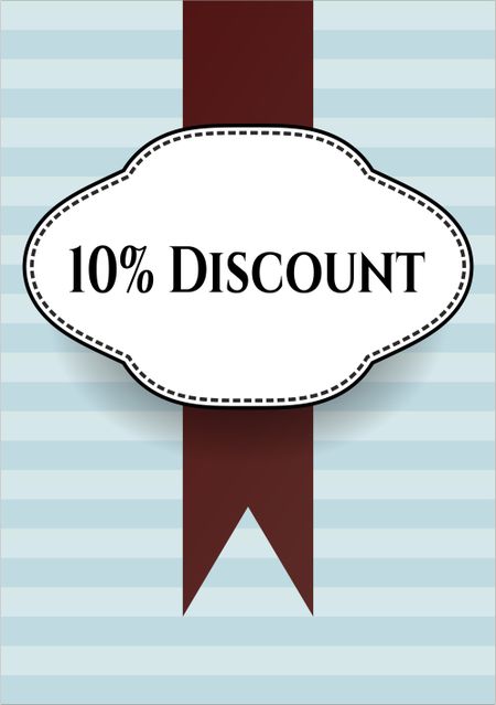 10% Discount colorful poster
