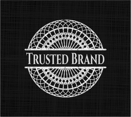 Trusted Brand chalkboard emblem written on a blackboard