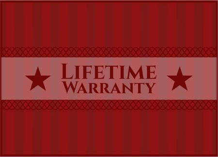 Life Time Warranty colorful card