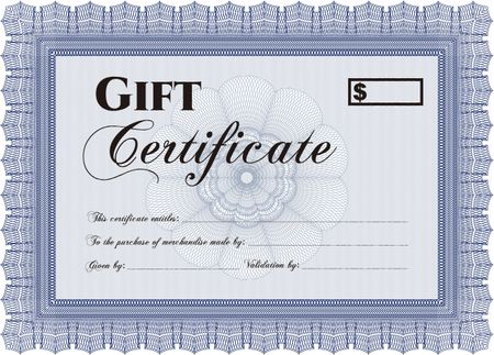 Formal Gift Certificate. With linear background. Lovely design. Vector illustration.