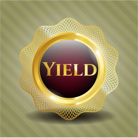 Yield gold shiny emblem