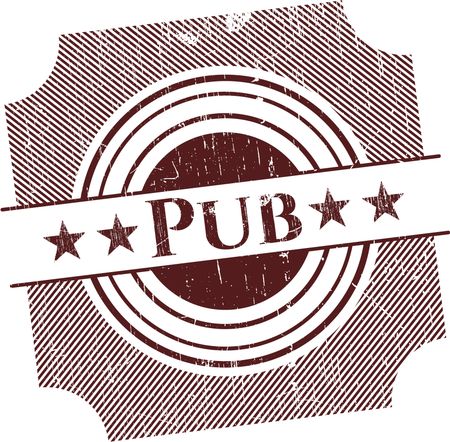 Pub rubber stamp with grunge texture