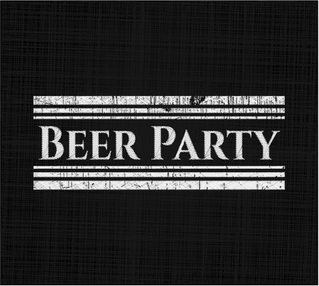 Beer Party chalkboard emblem on black board