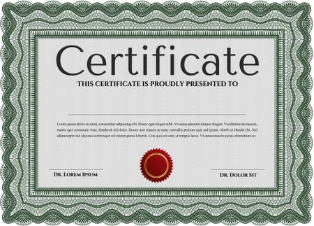 Sample Diploma. With linear background. Vector illustration.Sophisticated design. 